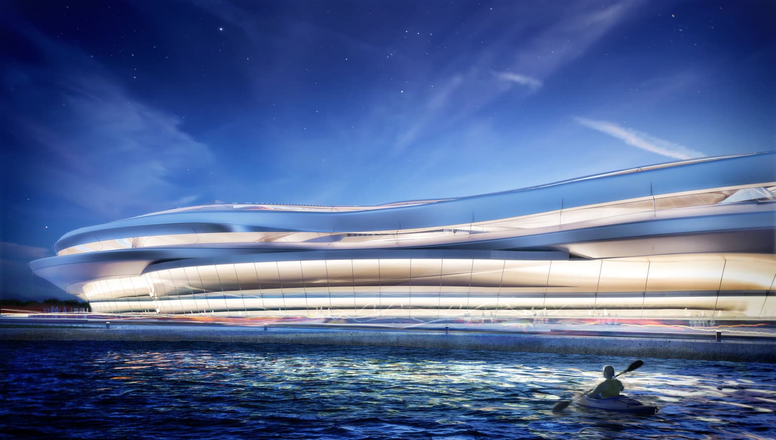 Saudi Arabia Congress Center - wizualizacja architektoniczna nocna